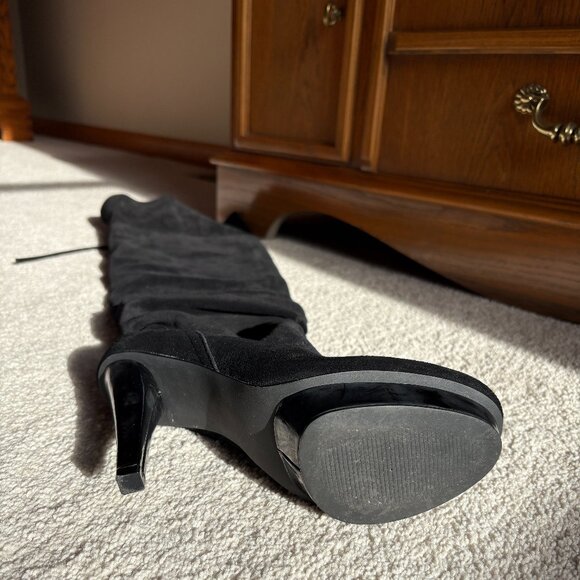 Steve Madden Xenonn Black Suede Over the Knee Platform Boots, 8.5 - Picture 5 of 7